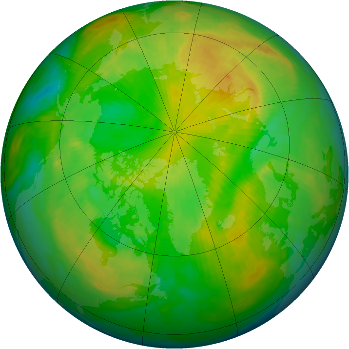 Arctic ozone map for 17 May 1993